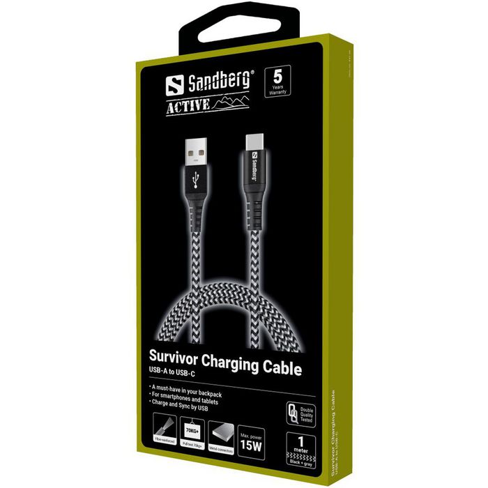 Sandberg Survivor USB-C- USB-A Cable 1M - W125503227