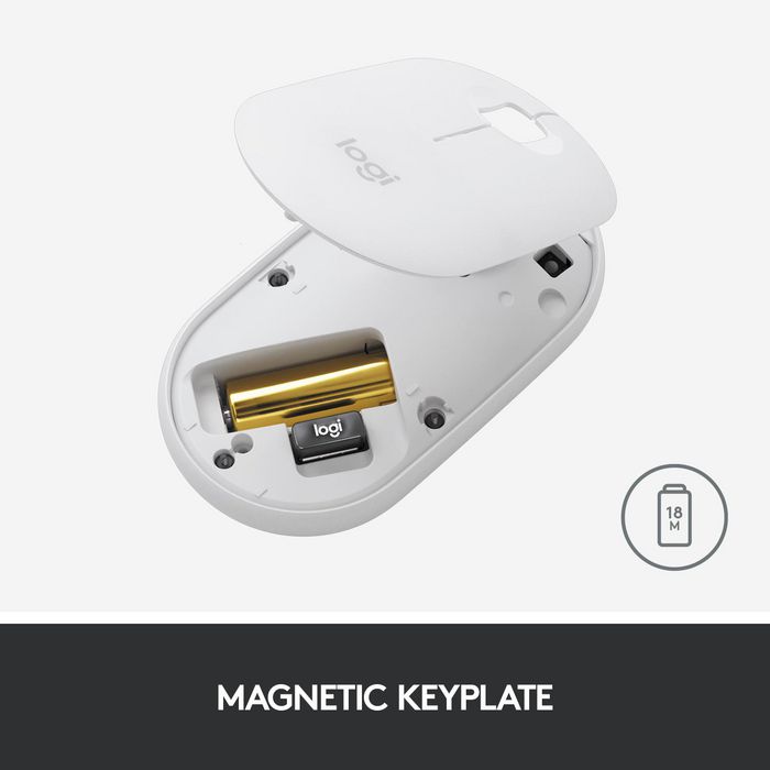 Logitech Pebble M350 Wireless Mouse, RF Wireless + Bluetooth, Alkaline, Graphite - W126628307