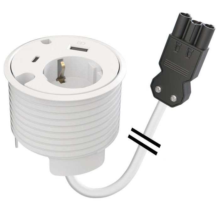 Kondator Powerdot-1 Power 1 USB/A Ch 1 USB/C port 2 Cable-throughs GST18i3,White - W126571653