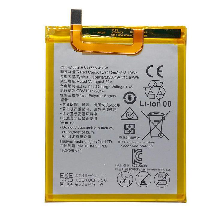 CoreParts Battery for Mobile 13.1Wh Li-Pol 3.8V 3450mAh Google Nexus 6P A1 & A2 and Huawei H1512 Angler H1511 - W124562981