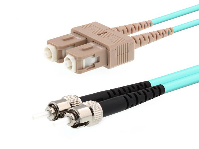 MicroConnect Optical Fibre Cable, ST-SC, Multimode, Duplex, OM3 (Aqua Blue), 7m - W124450379