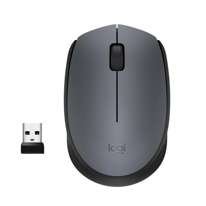 Logitech M170 Wireless Mouse, RF Wireless, Alkaline, Grey - W125138268