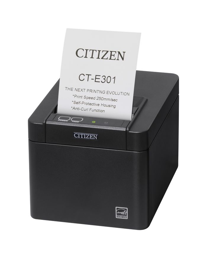 Citizen Anti-microbial Thermal POS Printer, 250mm/s, 3 inch, Top Exit, USB only, Black - W126664393