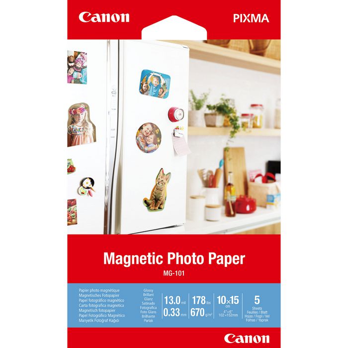 Canon Papier photo magnétique  MG-101, 10 × 15 cm, 5 feuilles - W124787682