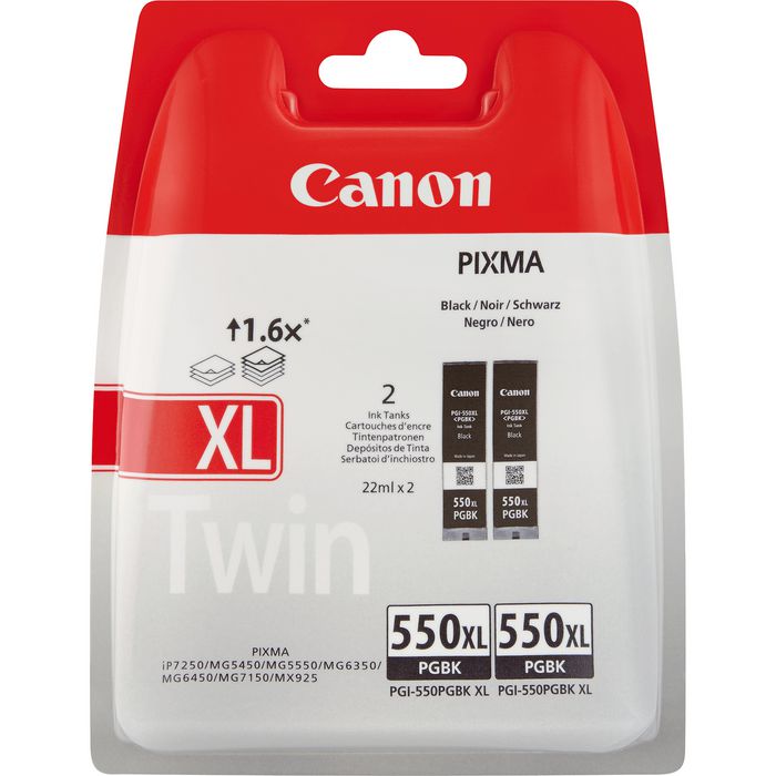 Canon PGI-550PGBK XL High Yield Pigment Black Ink Cartridge - W124327975