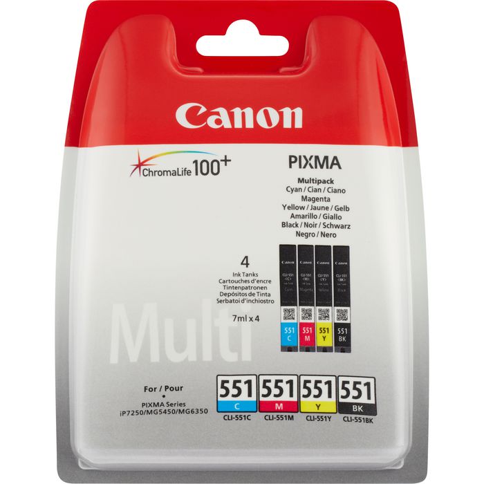 Canon CLI-551 C/M/Y/BK ink multi pack, without security - W124528292