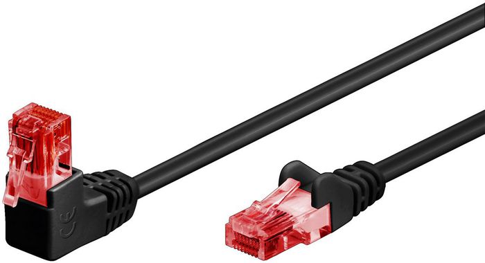 MicroConnect CAT6 U/UTP Network Cable 1 x 90° angled 1m, Black - W126685485