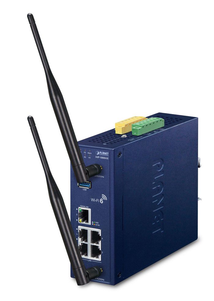 Planet Industrial Dual Band 802.11ax 1800Mbps Wireless Access Point with 5 10/100/1000T LAN Ports - W126709572