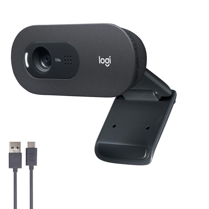 Logitech 720p, 30 fps, 60°, USB A, 2 m, 72.91 x 66.64 x 31.91 mm, 75 g - W125876218