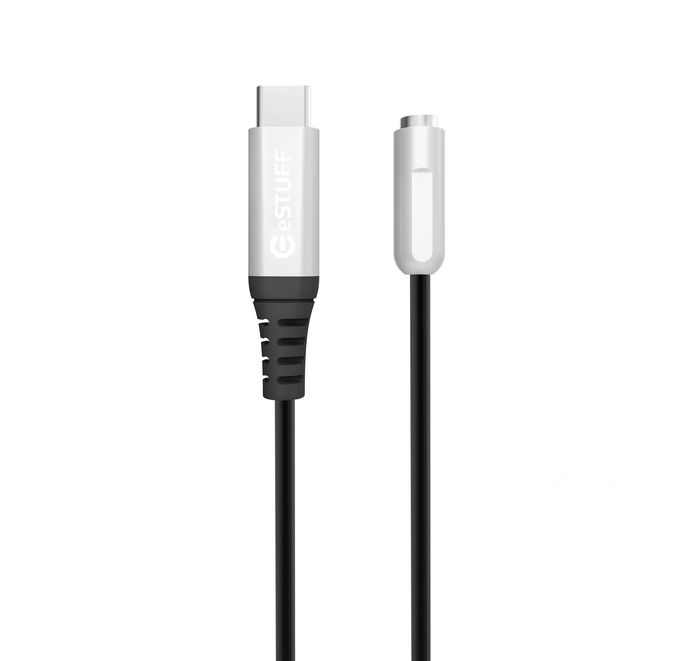 eSTUFF USB-C to Minijack Headphone Adapter MFI 0,3m Silver - W126388411