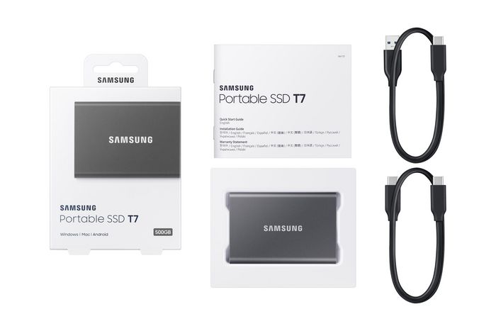 Samsung 500GB SSD, USB 3.2 Gen.2 (10Gbps), 1050 MB/sec/1000 MB/sec, 85 x 57 x 8.0mm - W126806590