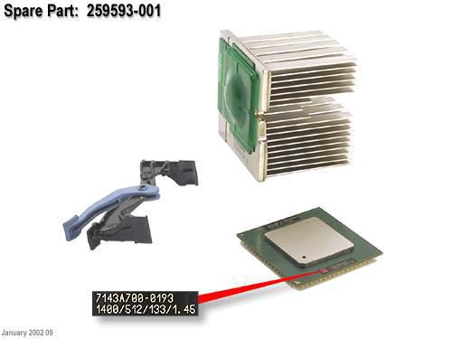Hewlett Packard Enterprise Intel Pentium III processor, 1.40GHz (Tualatin, 133MHz front side bus, 512KB Level-2 cache). Includes heat sink - W124406983