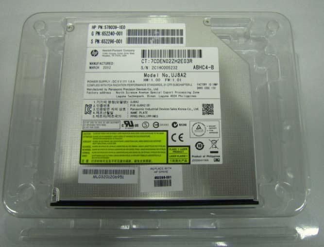 Hewlett Packard Enterprise DVD-ROM optical drive (Jack Black color) - SATA interface, 9.5mm slimline form factor - W124528312