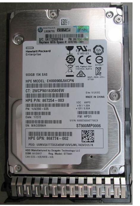 Hewlett Packard Enterprise 900GB, 2.5", 12G SAS, 15K rpm, SFF, SC, Ent - W125136117EXC