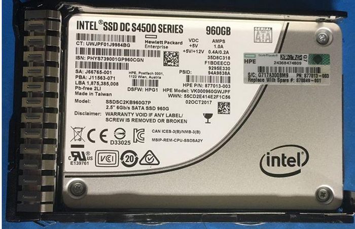 Hewlett Packard Enterprise 960GB, 2.5", SATA III, MU, SFF, RI, SC - W124893710
