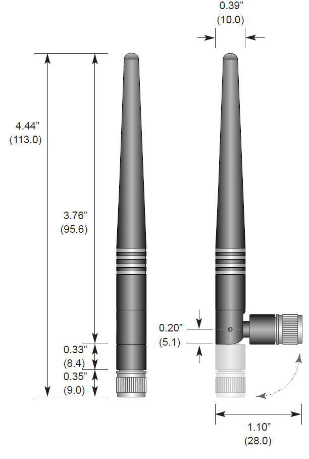 CoreParts RN-SMA-4 Antenna 2.45GHz, 50Ohms 2.2dbi, Omni-directional with SMA Connector - W126807486
