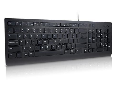 Lenovo Essential Wired Keyboard, U.K. English, USB, 1.8 m, Black - W126823546