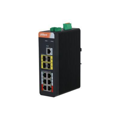 Dahua Switch PoE 6 puertos + 4 puertos ópticos Gigabit industrial gestionable. Temperatura -40ºC a +75ºC - W126688281