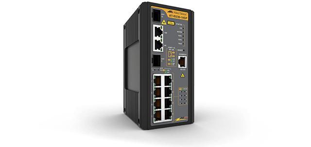 Allied Telesis Industrial managed PoE+ switch, 8 x 10/100/1000TX PoE+ ports and 2 x 100/1000X SFP combo - W126835379