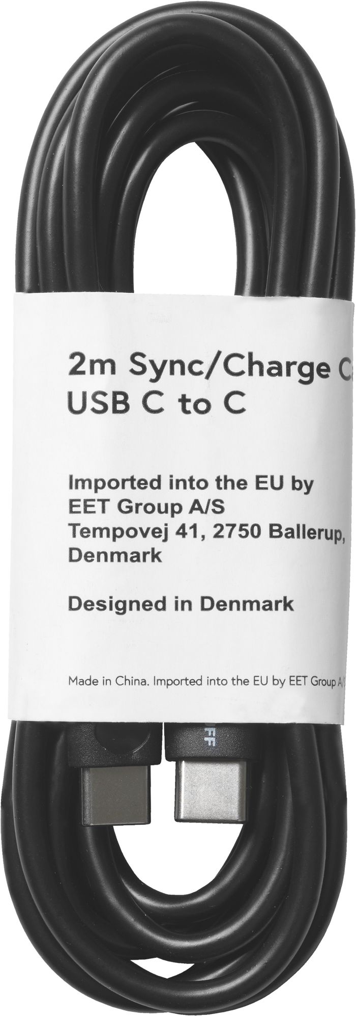 eSTUFF USB-C - C Cable 2 m Black, Bulk - W126279368