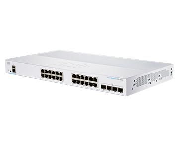 Cisco SB Business 350 switch, 24 10/100/1000 ports, 4 10 Gigabit SFP+, internal power, EU - W126840929