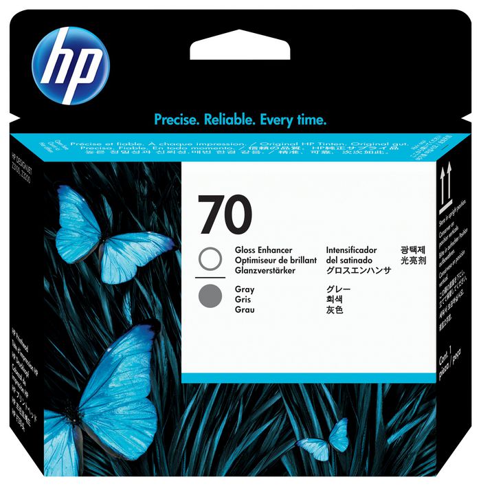 HP 70 Gloss Enhancer and Gray DesignJet Printhead - W124947297
