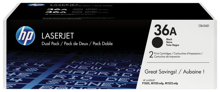 HP 36A pack de 2 toners LaserJet noir authentiques - W124547388