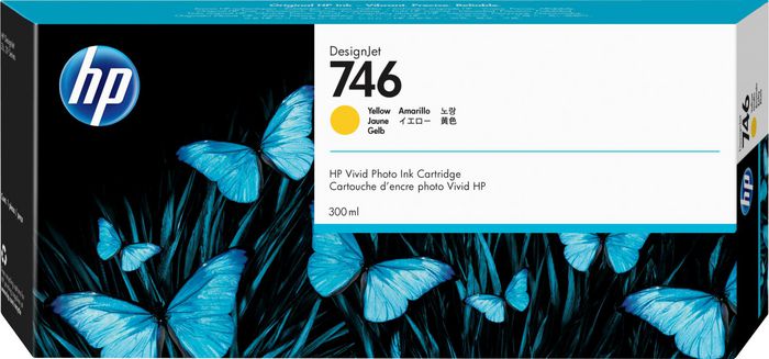 HP Cartouche d'encre DesignJet 746 de 300 ml jaune - W125267864