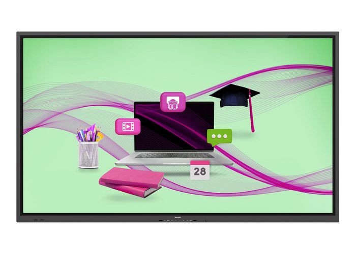 Philips 65” E-Line, UHD, Android 8, HE-IR 20 points, OPS, 2x passive stylus - W126836426