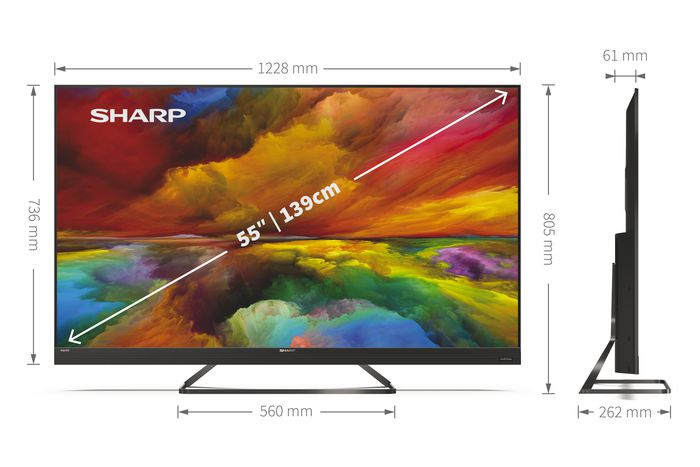 Sharp 55" UHD Quantum Dot, Black Frameless Android smart TV - W126916949