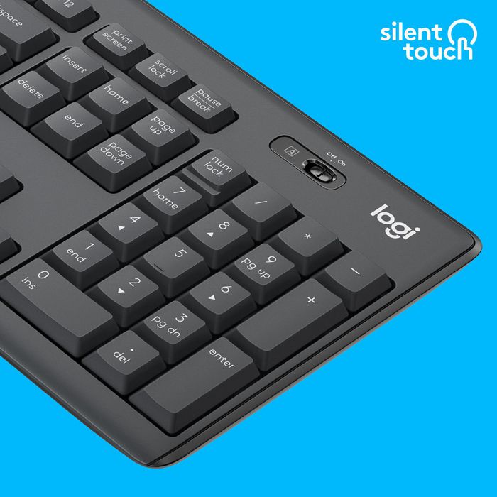 SIMPLETEK Kit Tastiera E Mouse Wireless – Layout UK QWERTY Con Adesivi, Resistente A Schizzi, Bianco