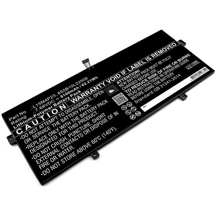 CoreParts Laptop Battery for Lenovo 62.21Wh Li-Polymer 7.68V 8100mAh Black for Yoga 5 Pro, Yoga 5 Pro(512G), YOGA 910, YOGA 910-13IKB, YOGA 910-13IKB-80VF00BVHH, Yoga 910-13IKB-80VF00FHSP - W126389124