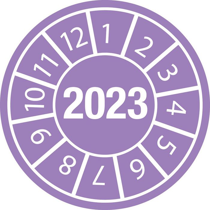 Brady Inspection Date Labels White on Purple dia. 25 mm - W126060488