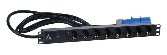 LVR261871S, Lanview 19'' rack mount power strip, 3m, 16A with 8 x 
