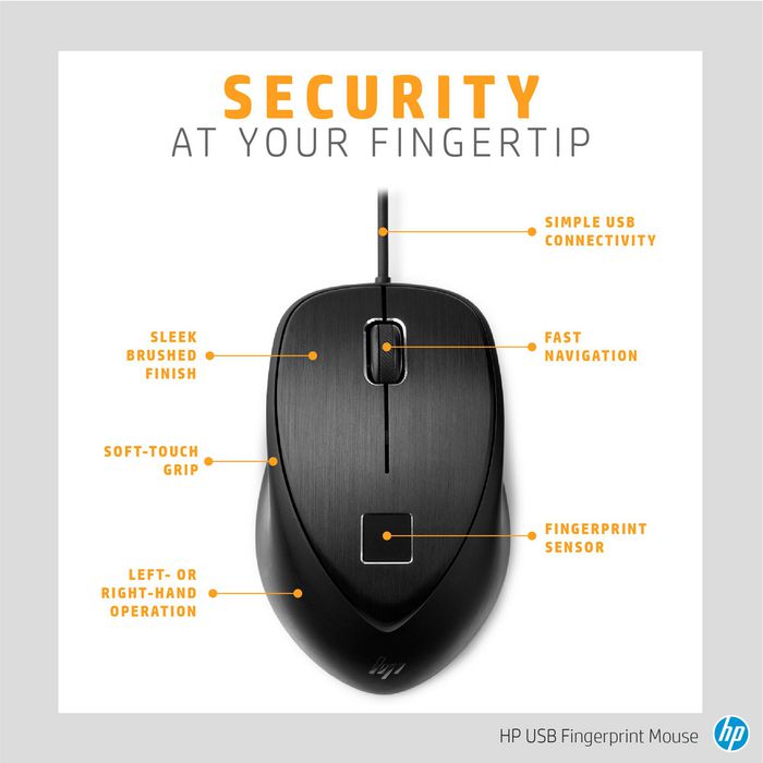 HP HP USB Fingerprint Mouse - W125221784
