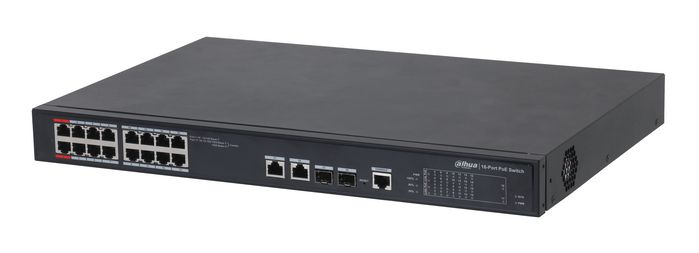 Dahua Switch PoE 16 puertos 100Mbps + 2 puertos RJ45/SFP Gigabit gestionable - W126283653