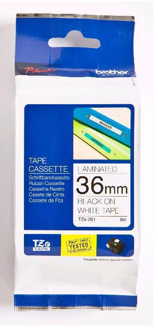 Brother TZE-261 TAPE 36 MM - LAMINATED 8M BLACK ON WHITE - W127005598