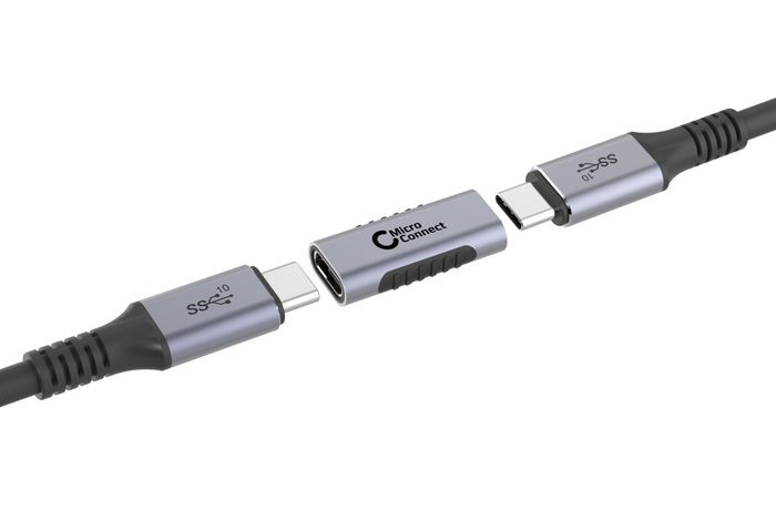 MicroConnect USB-C Adapter, 10Gbps, 4K60Hz, 100W,<br>female-female - W127010070