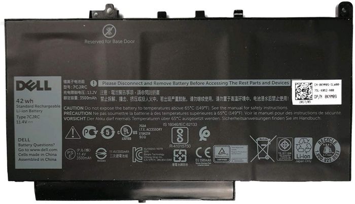 Dell Dell Battery, 42 WHR, 3 Cell, Lithium Ion - W125077696
