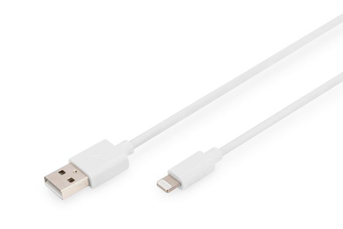Digitus Charger/data cable, Lightning - USB A M/M, 1.0m, iP5/6/7, High Speed, MFI, wh - W125481715