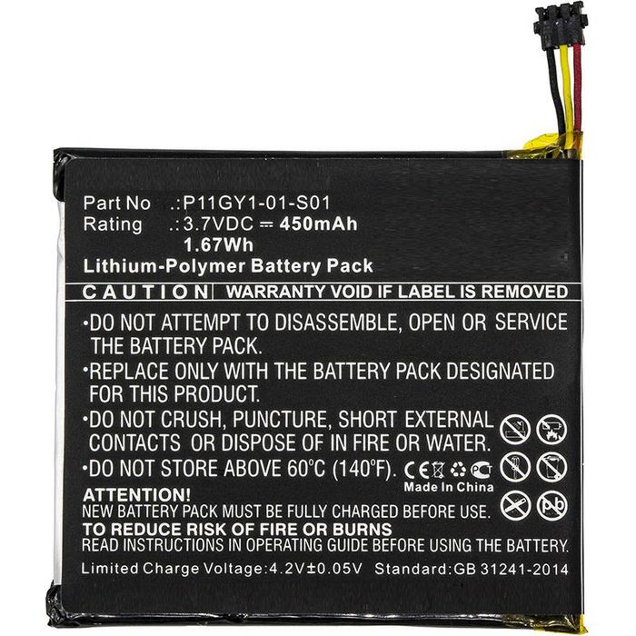 CoreParts Battery for Smart Home 1.67Wh Li-Pol 3.7V 450mAh Black, for Nest Smart Home Learning Thermostat T200377, Learning Thermostat T200477, Learning Thermostat T200577, Learning Thermostat T200777, Learning Thermostat T200877, T200377, T200477, T200577, T200777, T200877 - W125993948