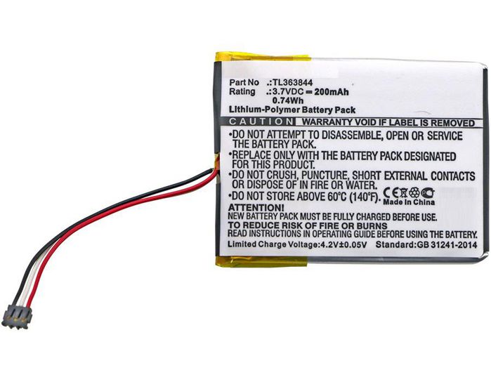 CoreParts Battery for Smart Home 0.74Wh Li-Pol 3.7V 200mAh Black for Nest Smart Home Learning Thermostat 1st Genera, T100577 - W125993946