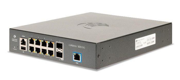 Cambium Networks cnMatrix Switch EX1010 - 20 Gbps throughput, 8 10/100/1000 ports, 2 SFP Uplink ports - W126002982