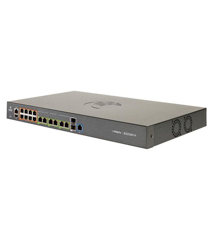 Cambium Networks cnMatrix EX2016M-P, Intelligent Ethernet PoE Switch, 8x1G+6x2.5G+2xSFP+, no pwr cord. Enterprise grade L2, L3 functionality, Policy Based Automation - W126175644