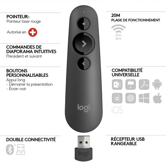 Logitech R500 Laser Presentation Remote - W126636324