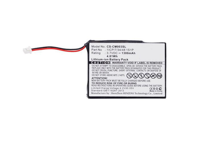CoreParts Battery for Custom Battery Packs 4.81Wh Li-ion 3.7V 1300mAh Black for Custom Battery Pack Custom Battery Packs - W125990158