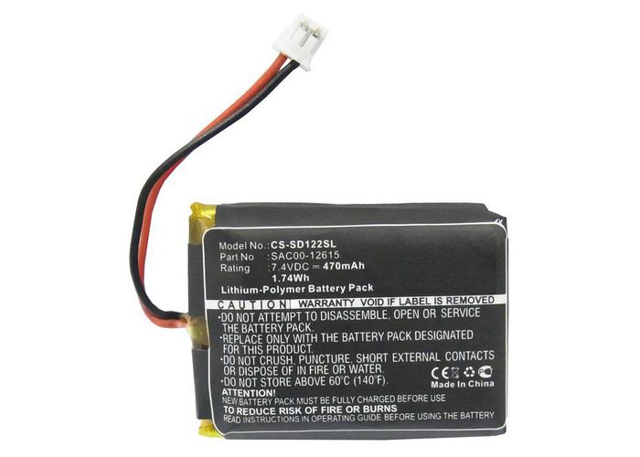 CoreParts Battery for Dog Collar 3.48Wh Li-Pol 7.4V 470mAh Black, for SportDog Dog Collar SD-1225 Transmitter, SD-1225E Transmitter, SD-1825E Transmitter, SDT54-13923, SDT54-13923 Handheld transmitt - W125990290