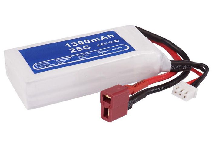 CoreParts Battery for Cars 9.62Wh Li-Pol 7.4V 1300mAh White for RC Cars LT929RT - W125989725