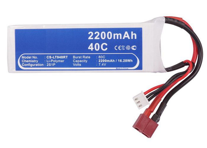 CoreParts Battery for Cars 16.28Wh Li-Pol 7.4V 2200mAh White for RC Cars LT948RT - W125989727
