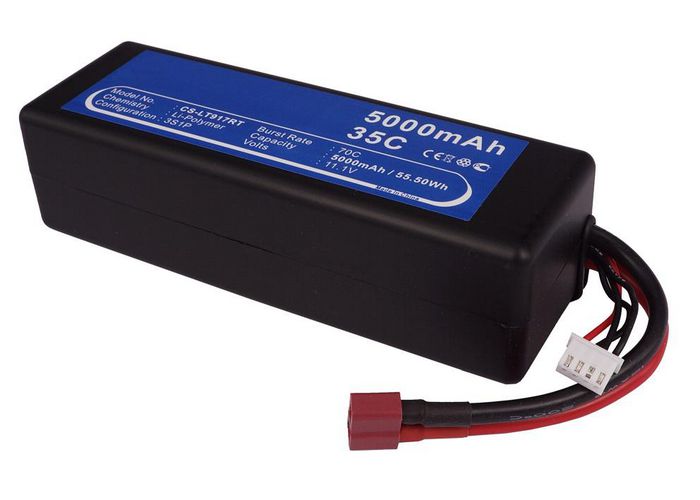 CoreParts Battery for Cars 55.50Wh Li-Pol 11.1V 5000mAh Hard Case Black for RC Cars LT917RT - W125989734